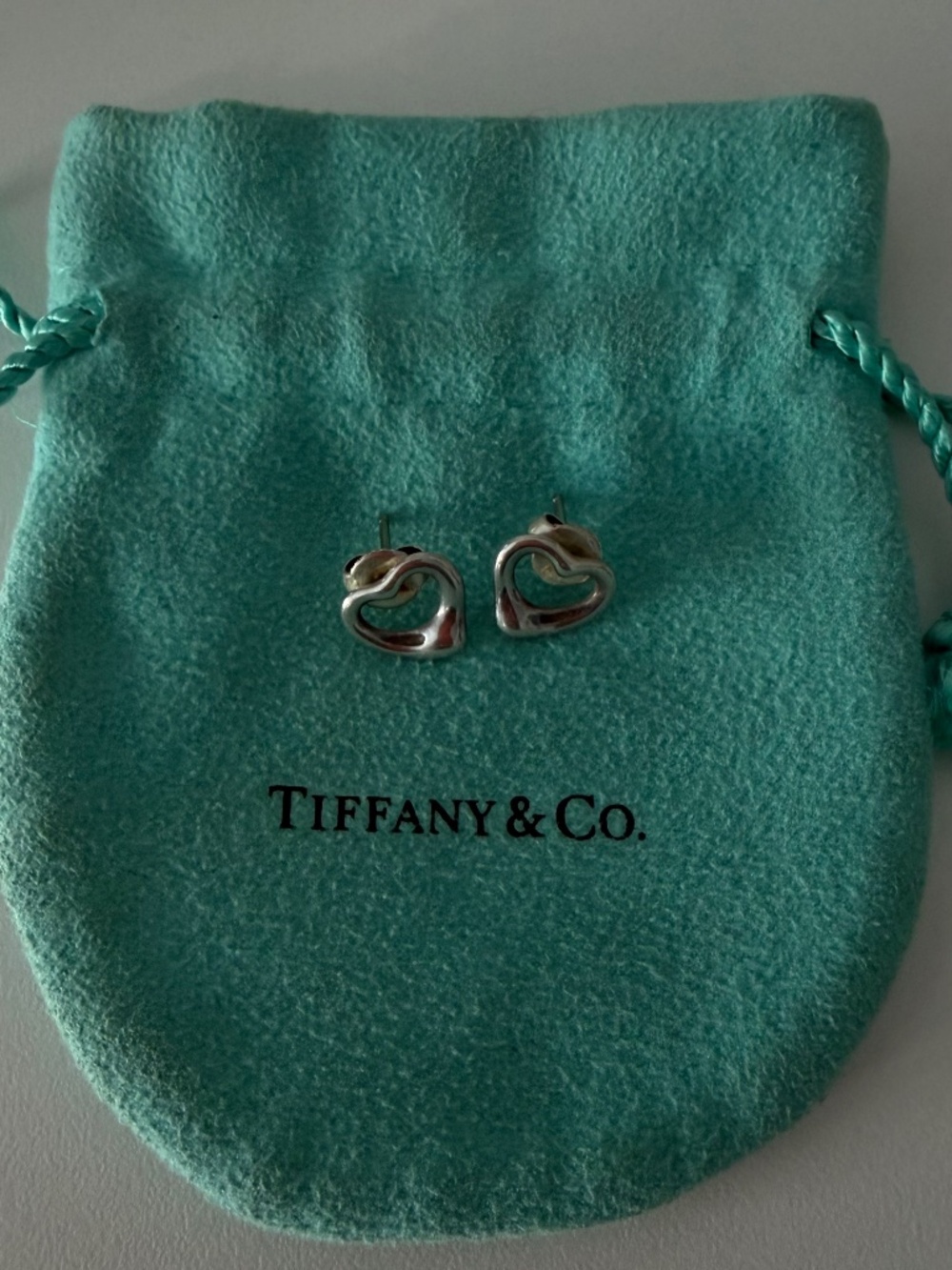 Tiffany Elsa Peretti® Open Heart Stud Earrings, sterling silver, 11 mm.